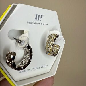 BP Silver and Gold Crystal Embellished Earrings